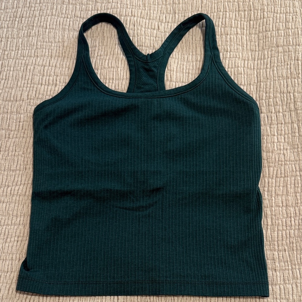 Lululemon Dark Green Ribbed Tank Top